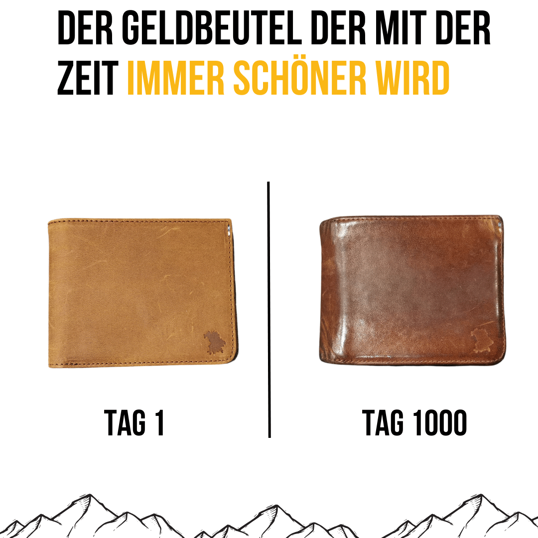 Geldbeutel aus Echtleder mit Münzfach