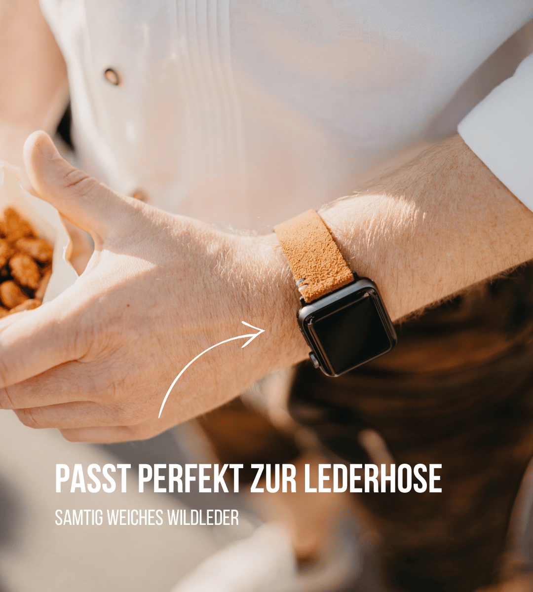 Apple Watch® Wildlederbandl | Mittelbraun Bayern