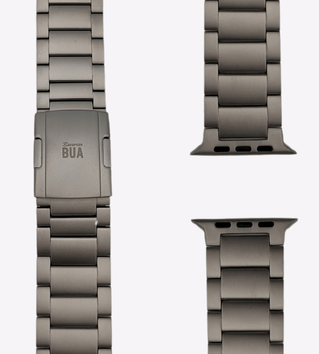 Set für Apple Watch Ultra | Titanband + Robustes Echtlederband Schwarz