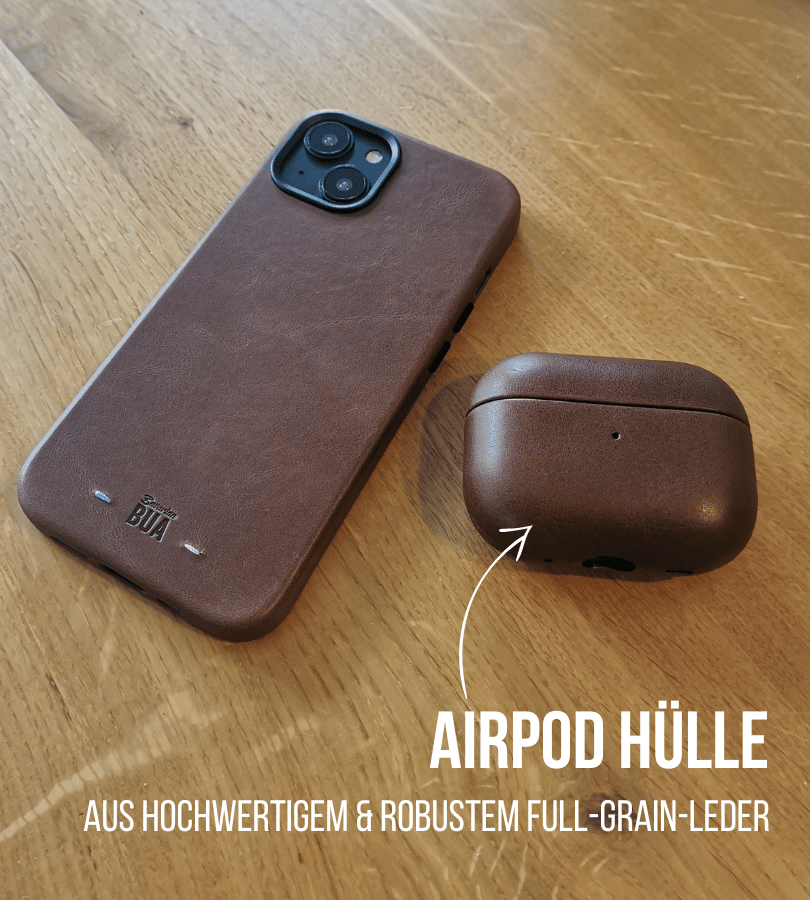Leder Hülle für AirPods mit MagSafe | Braun