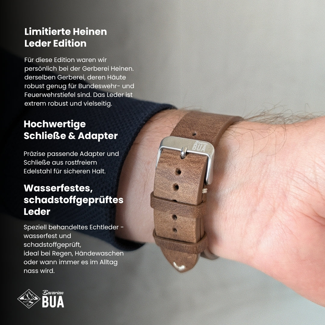 Limitiertes Wasserfestes Heinen Leder Armband für Apple Watch