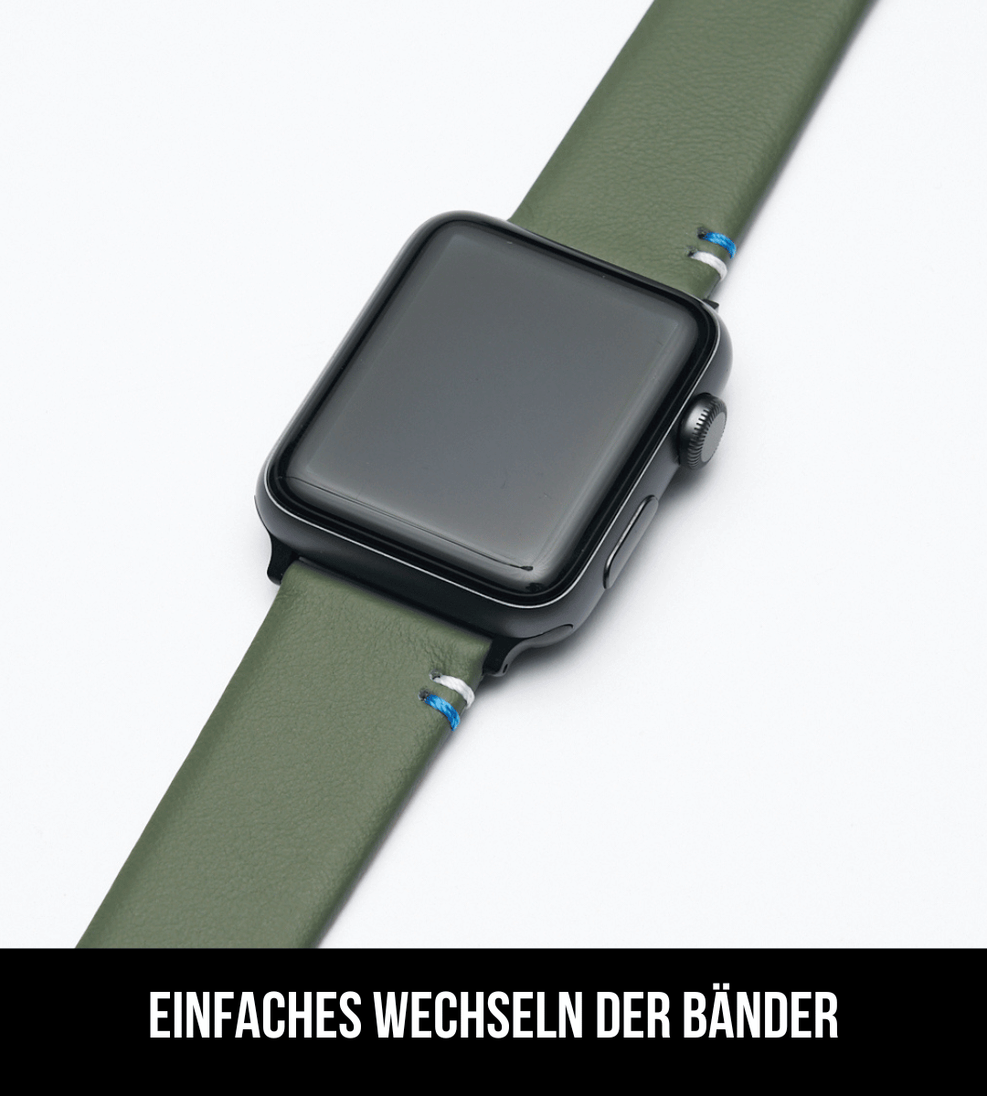Apple Watch® Lederbandl | Salbei Edelweiß
