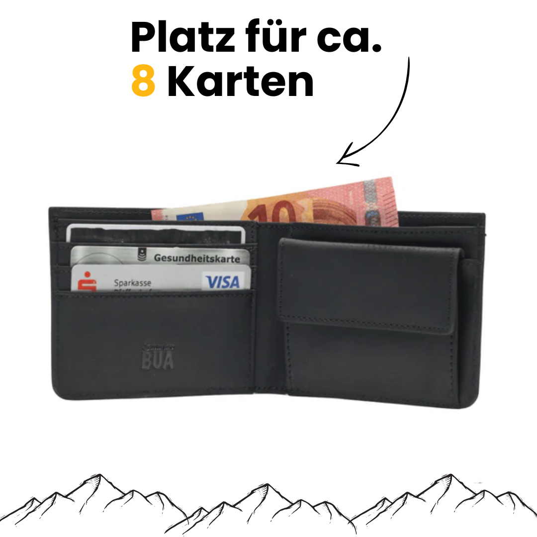 Geldbeutel aus Echtleder mit Münzfach