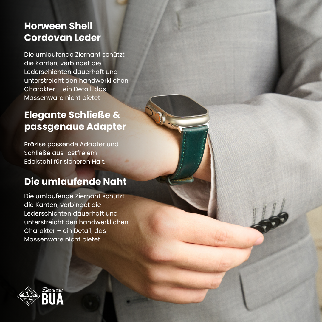 Shell Cordovan Lederband für die Apple Watch