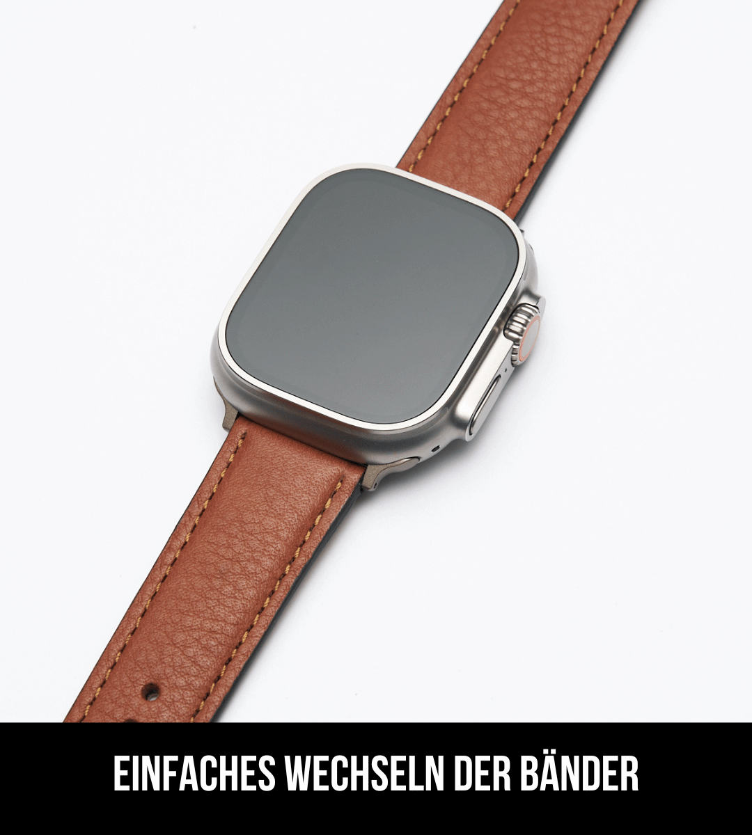 Apple Watch® Biolederband | Mittelbraun Naht