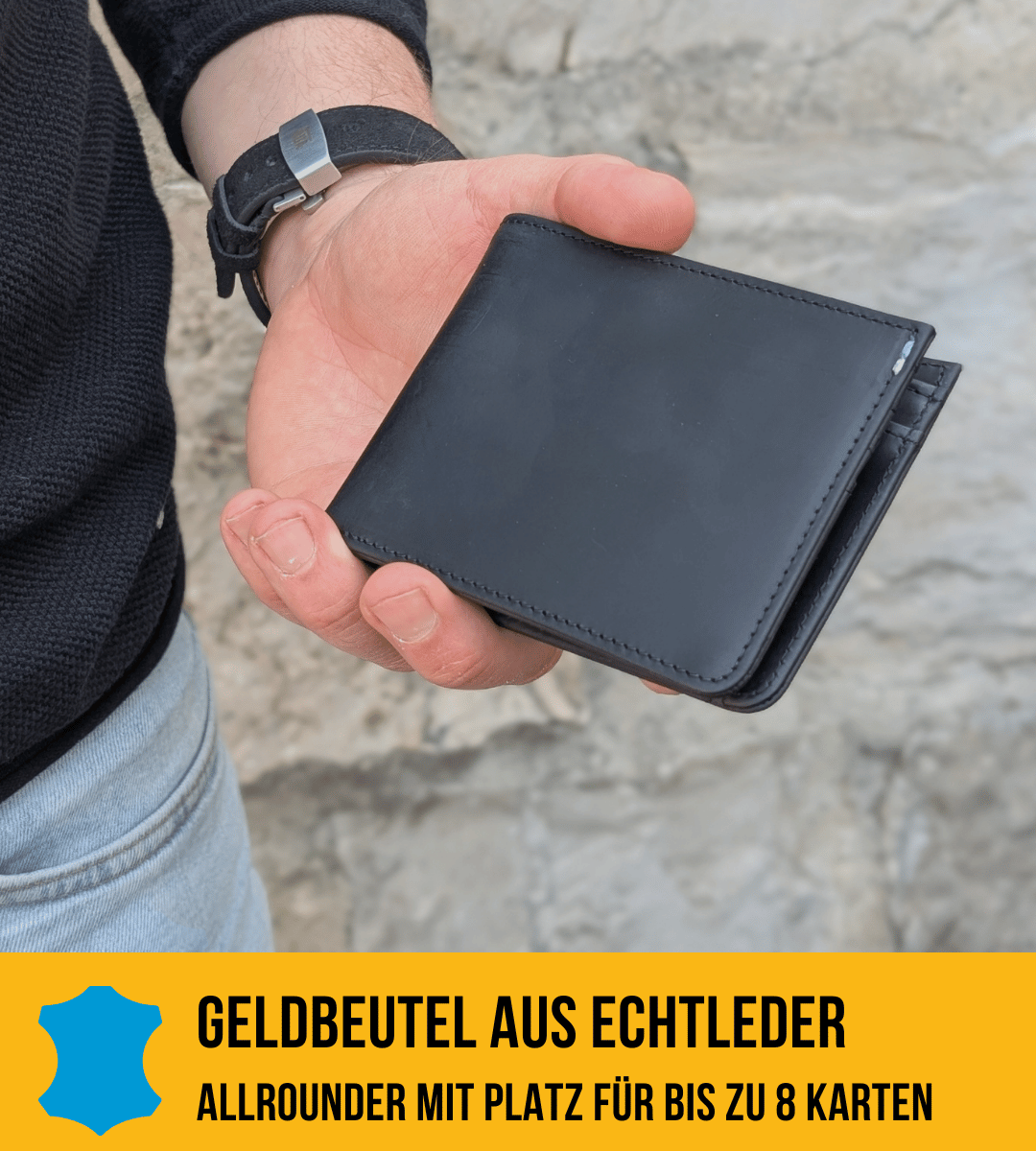 Geldbeutel aus Echtleder mit Münzfach