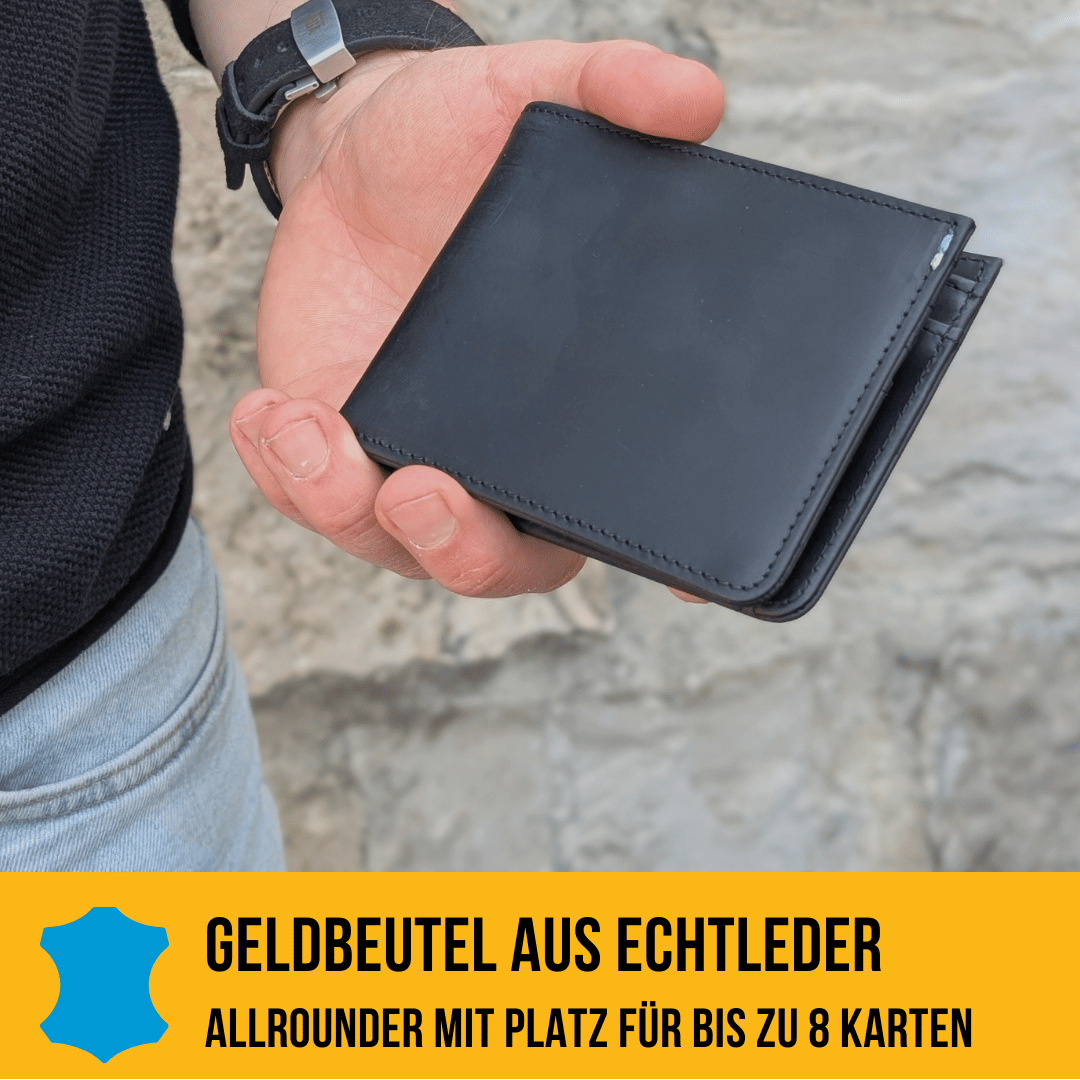 Geldbeutel aus Echtleder mit Münzfach