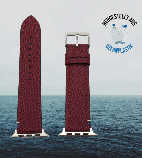 Apple Watch® Ozeanplastikband | Weinrot