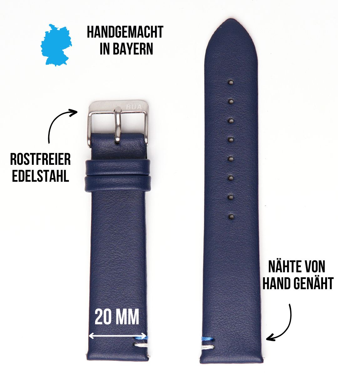 Armband für die Samsung Galaxy Watch aus Kalbleder | Royalblau
