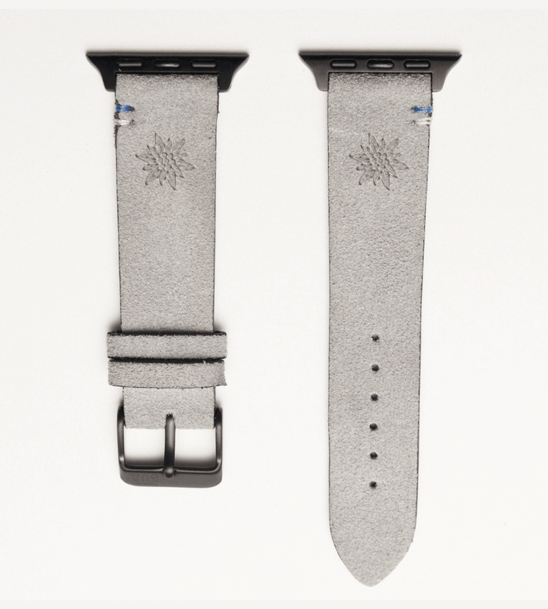 Apple Watch® Wildlederbandl | Hellgrau Edelweiß