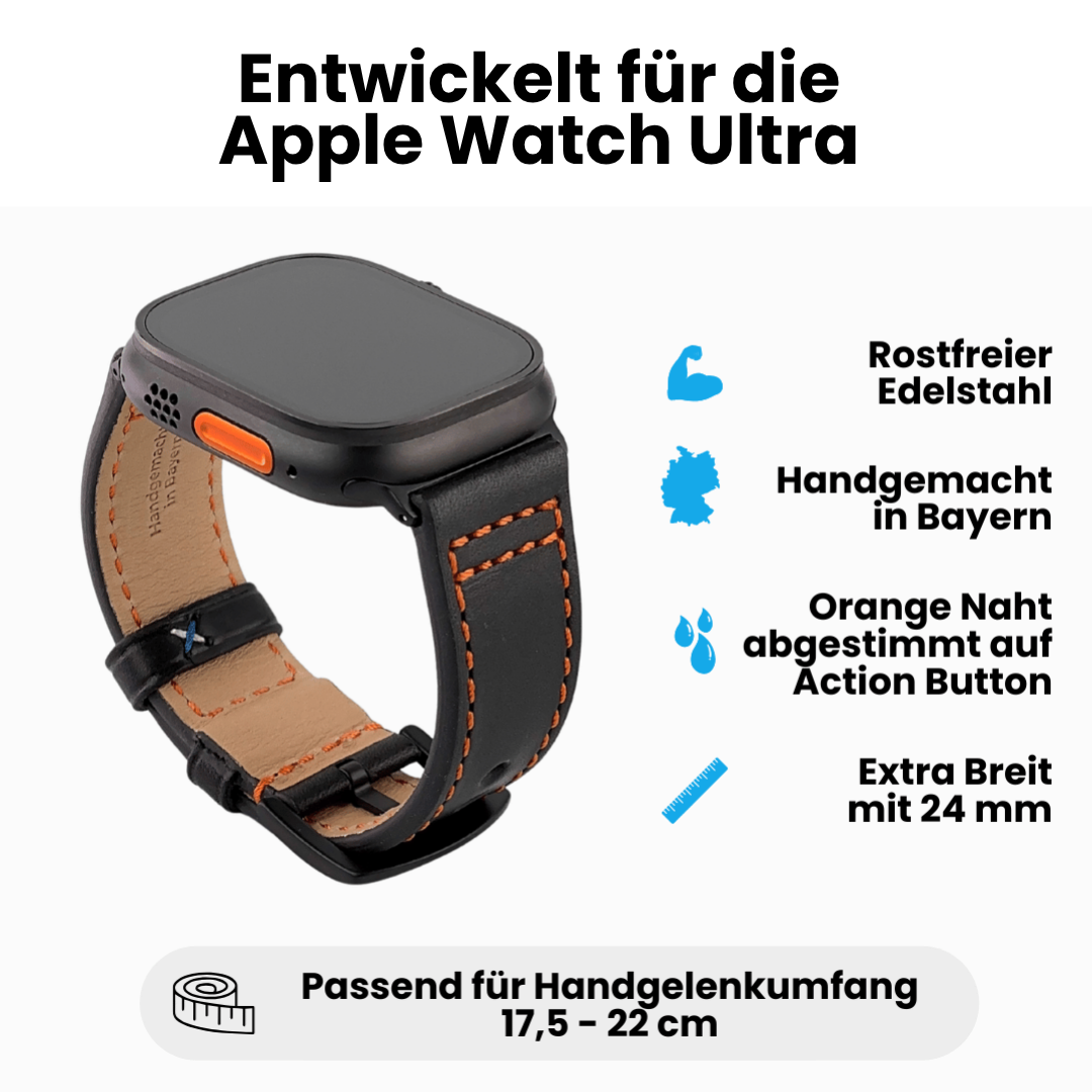 Robustes Armband für die Apple Watch aus Echtleder