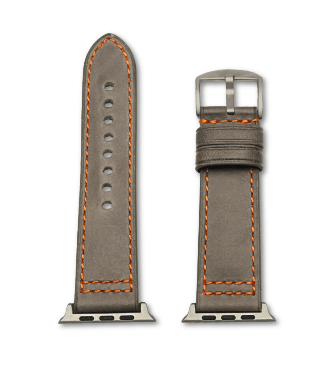 Robustes Armband für die Apple Watch Ultra aus Echtleder | Grau