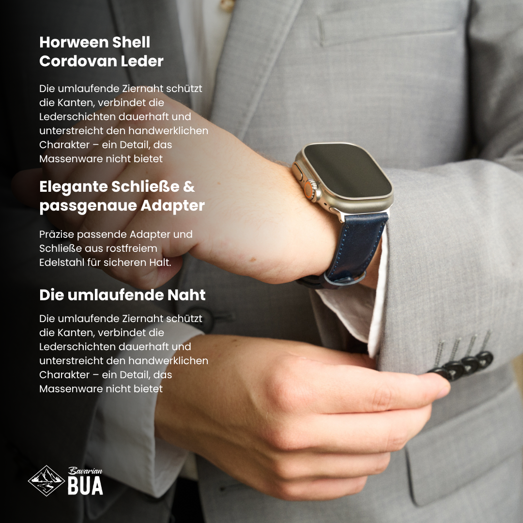 Shell Cordovan Lederband für die Apple Watch