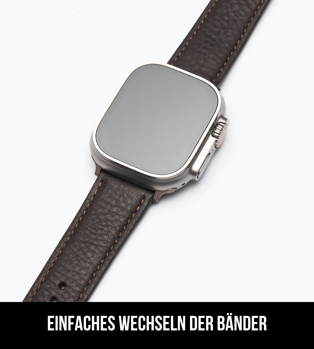Apple Watch® Biolederband | Dunkelbraun Naht