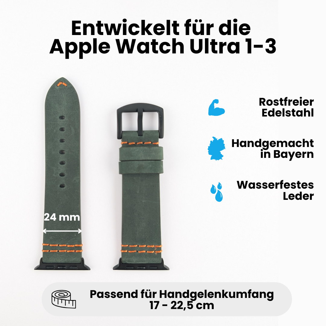 Wasserfestes Lederarmband für Apple Watch Ultra