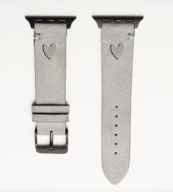 Apple Watch® Wildlederbandl | Hellgrau Herz
