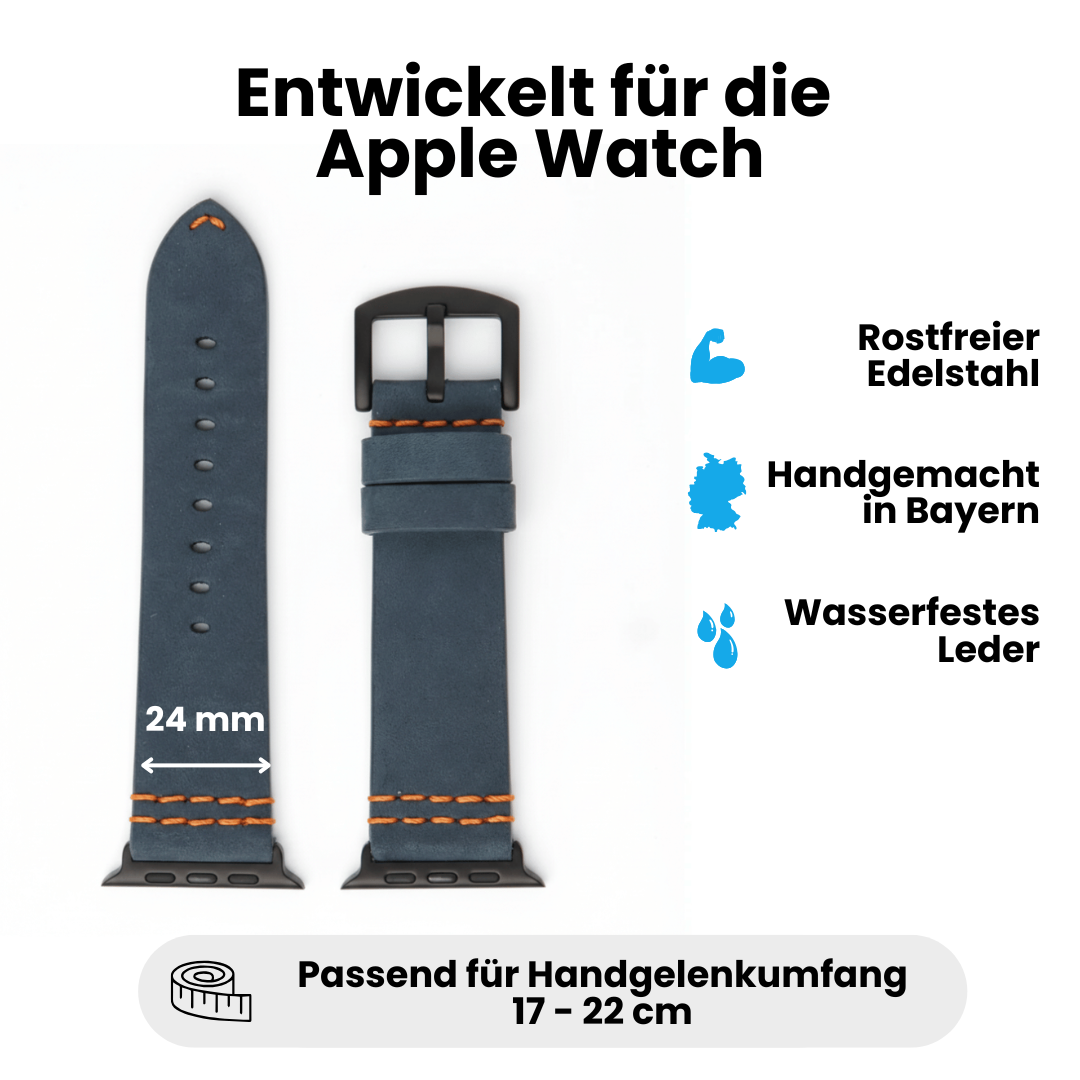 Wasserfestes Lederarmband für Apple Watch Ultra
