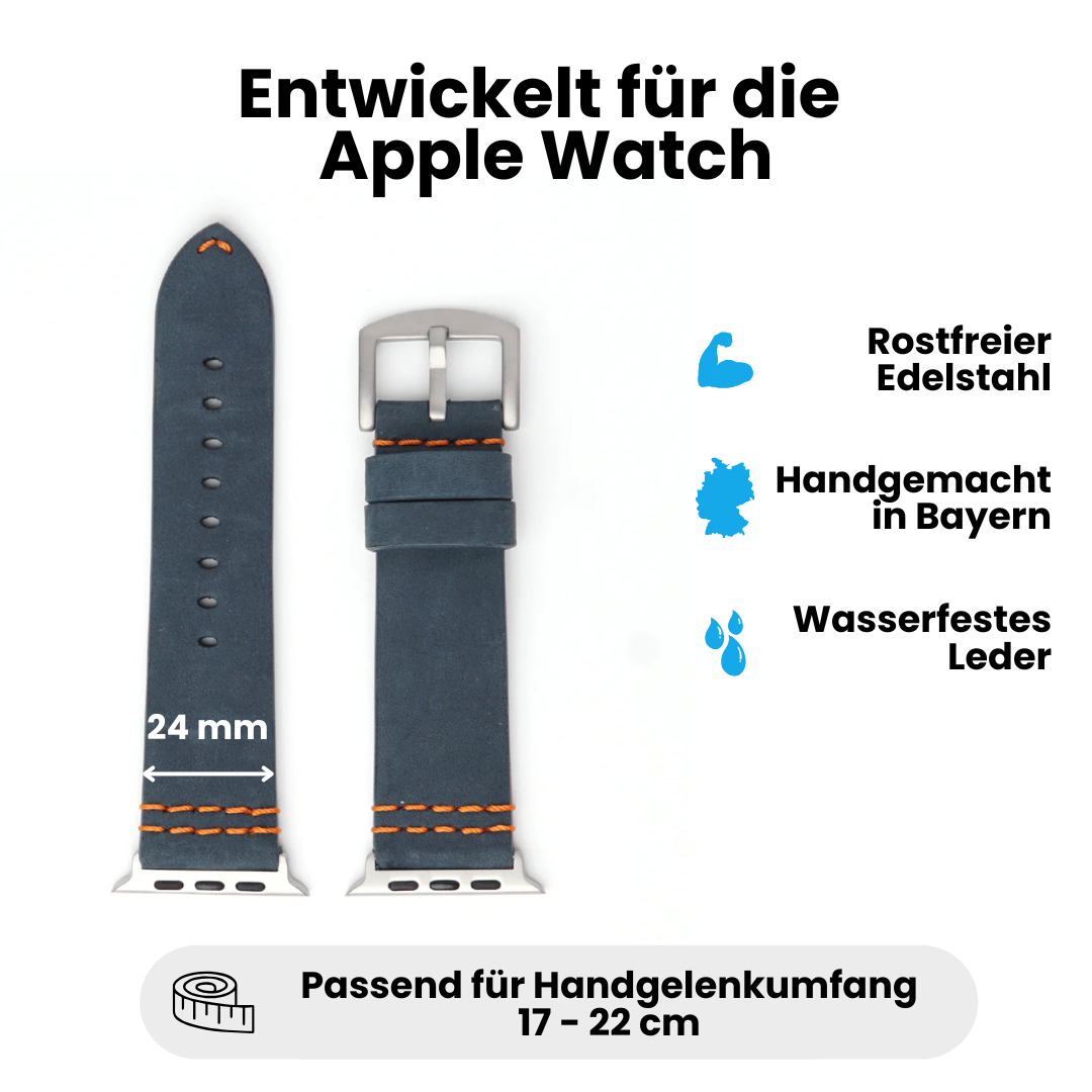 Wasserfestes Lederarmband für Apple Watch Ultra