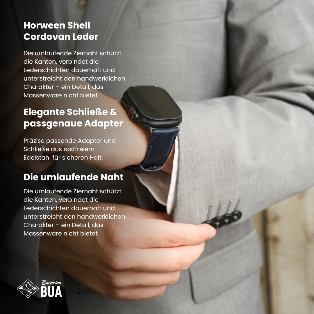 Shell Cordovan Lederband für die Apple Watch