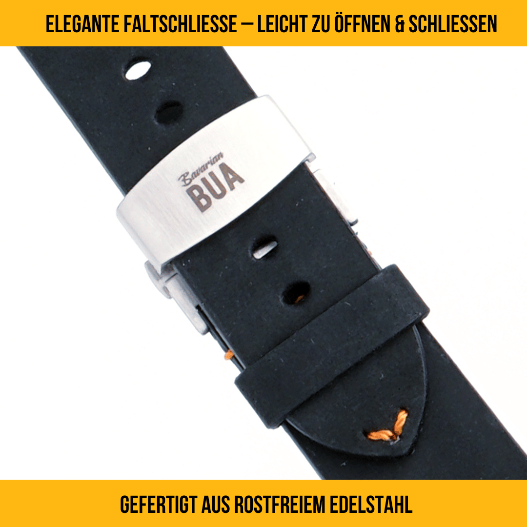 Wasserfestes Lederarmband für die Apple Watch Ultra | Schwarz