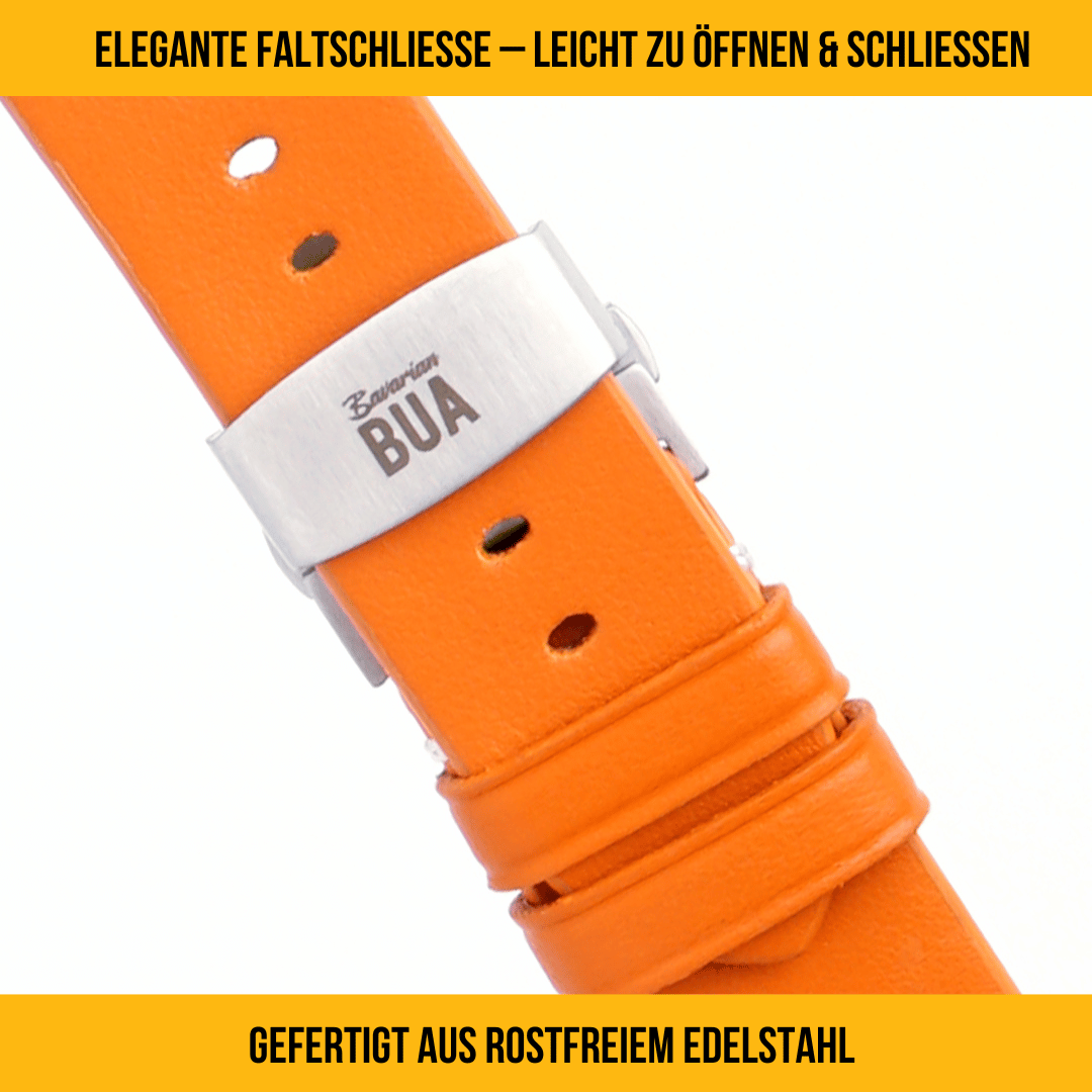 Modernes Lederarmband für Apple Watch Ultra Orange