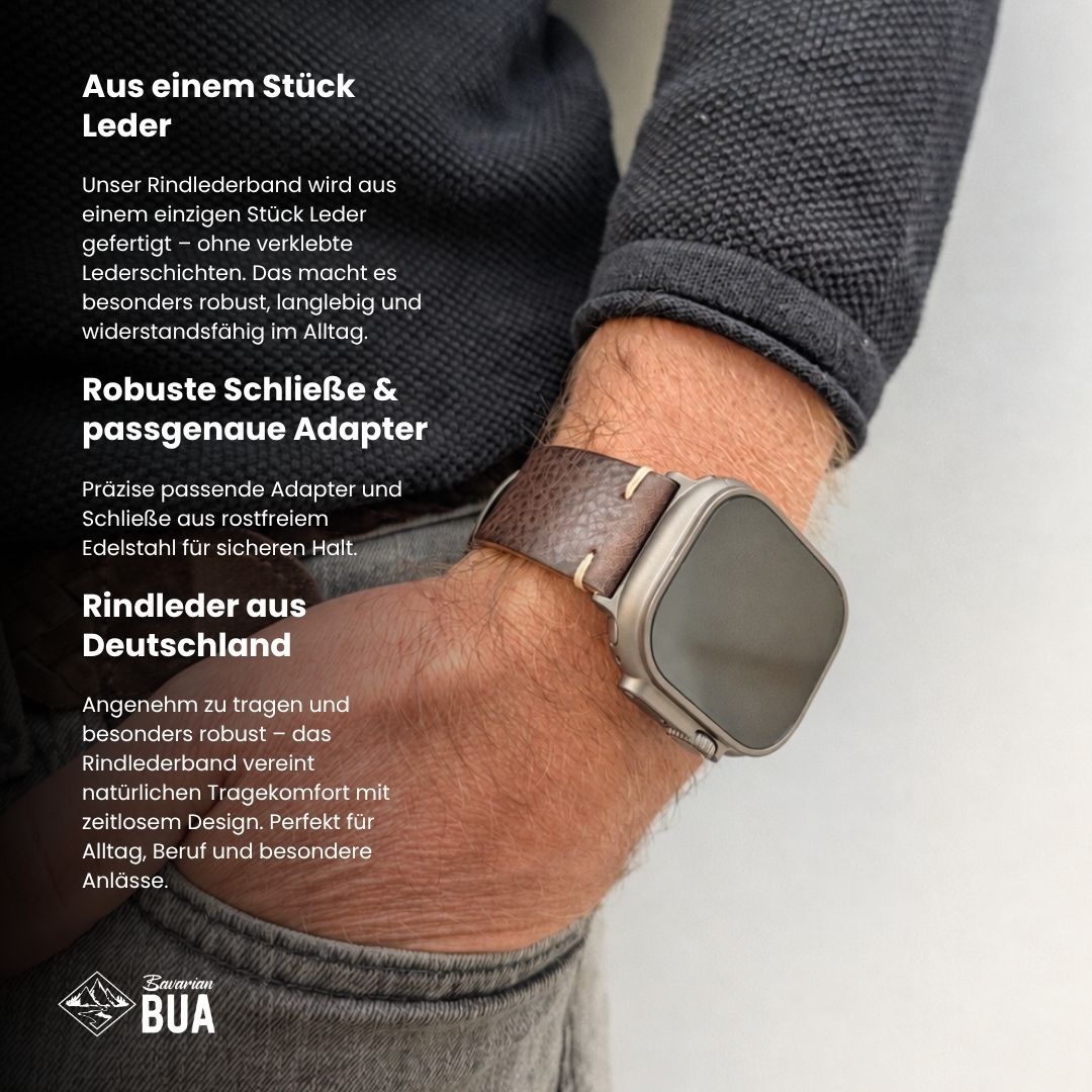 Rindleder Band für Apple Watch