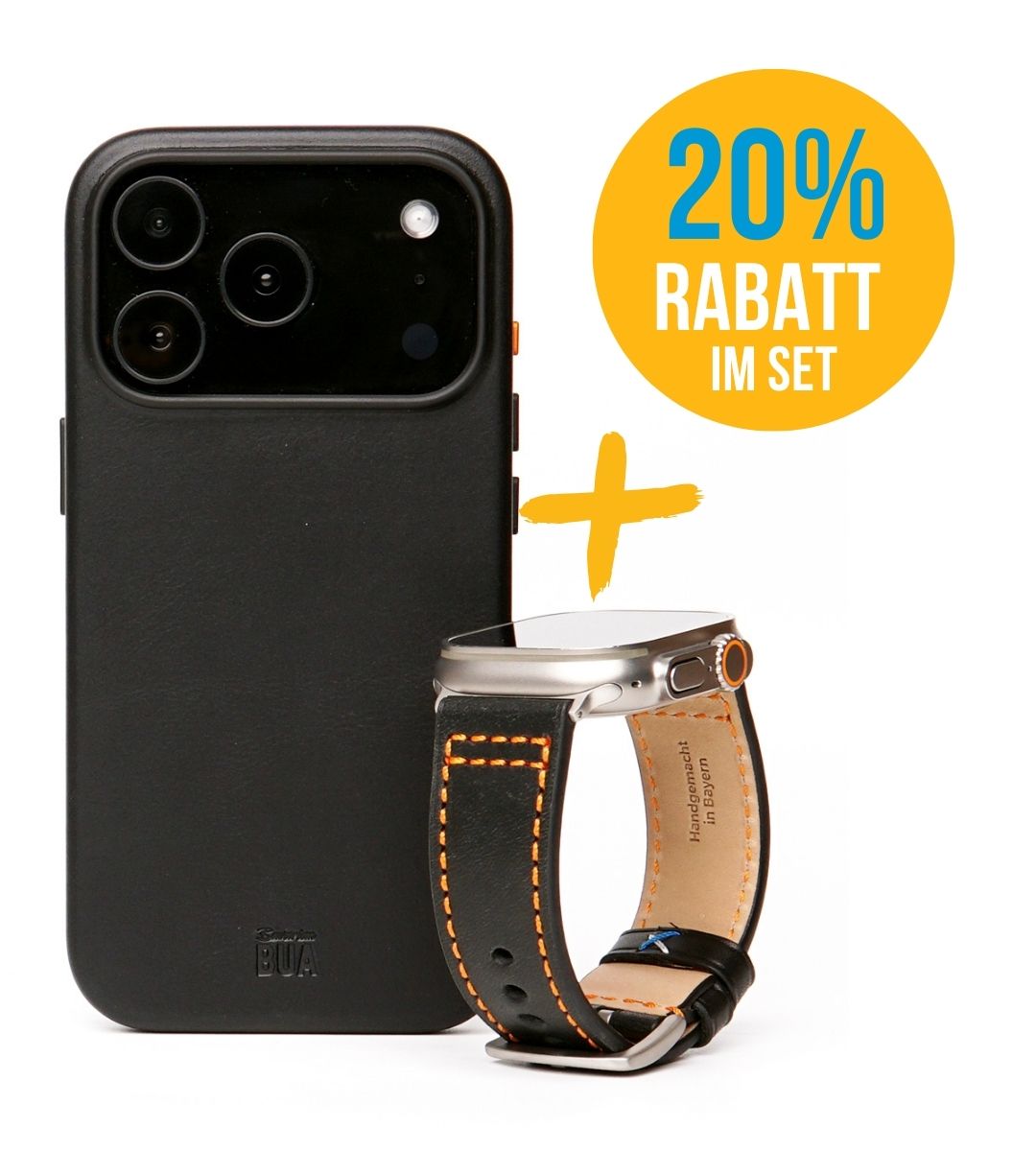 Set iPhone Hülle mit Band für die Apple Watch Ultra | Schwarz