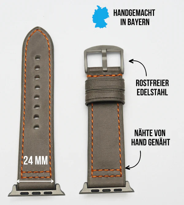 Robustes Armband für die Apple Watch Ultra aus Echtleder