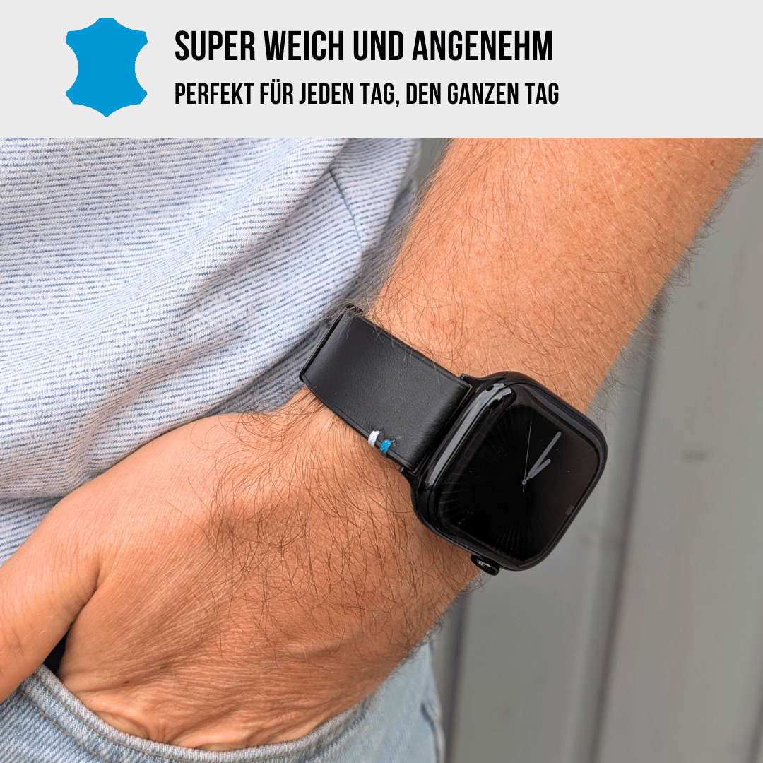 Weiches Lederband für Apple Watch aus Vollnarbenleder