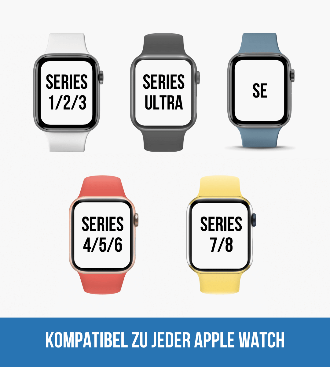 Apple Watch® Wildlederbandl | Schwarz Edelweiß