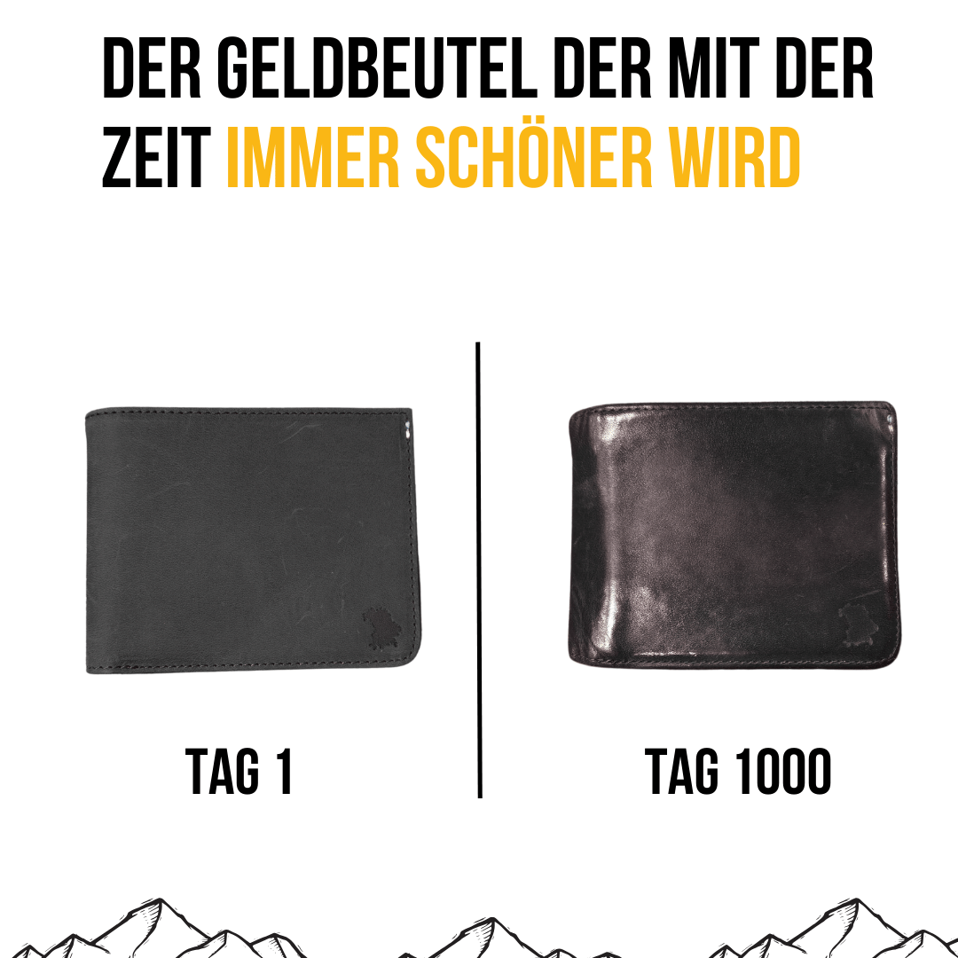 Geldbeutel aus Echtleder mit Münzfach