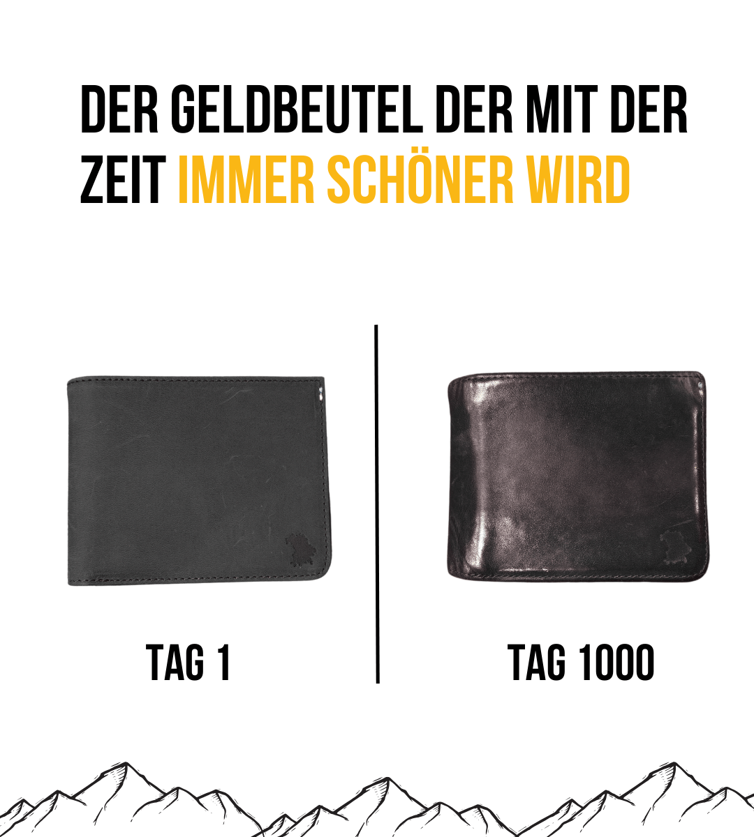 Geldbeutel aus Echtleder mit Münzfach