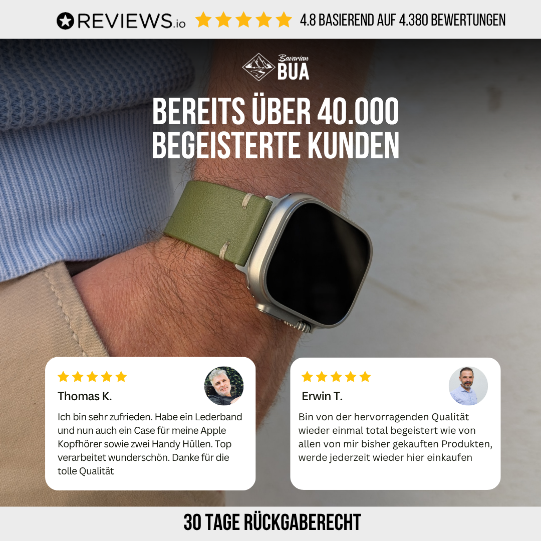 Limitiertes Wasserfestes Heinen Leder Armband für Apple Watch Ultra
