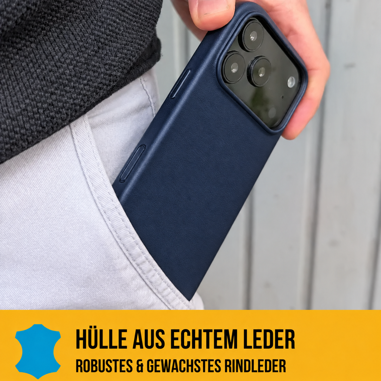 Leder Hülle für iPhone 18 mit MagSafe