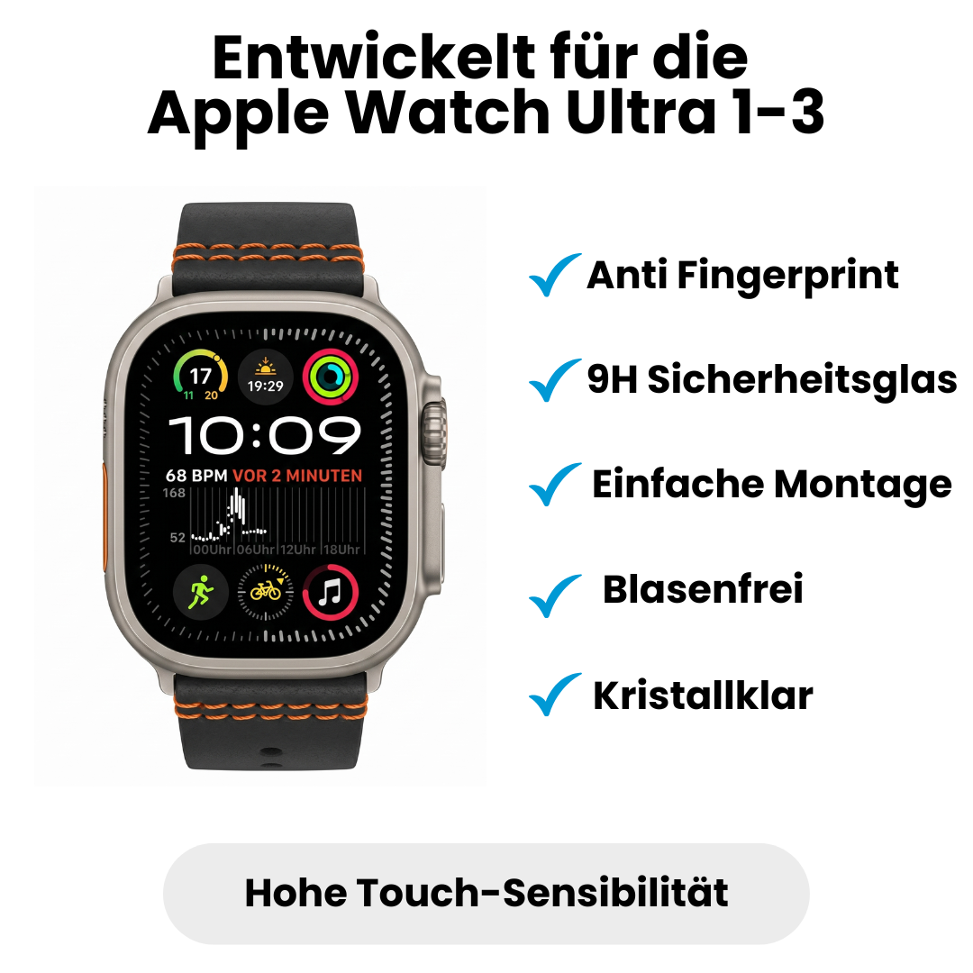 Displayschutzfolie Apple Watch Ultra mit Applikator