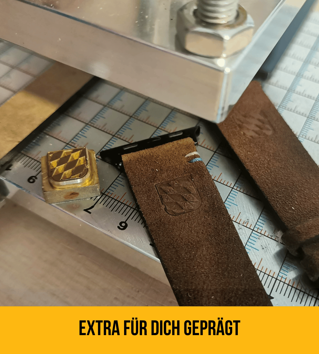 Armband für die Apple Watch aus Wildleder | Beige Wappen