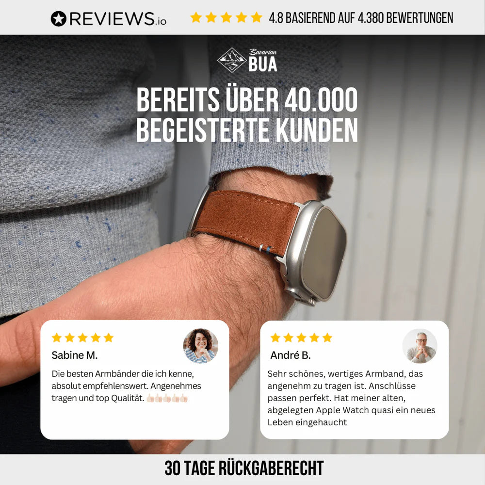 Armband für die Apple Watch aus Wildleder