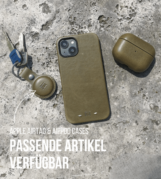 Leder Hülle für iPhone mit MagSafe | Olive
