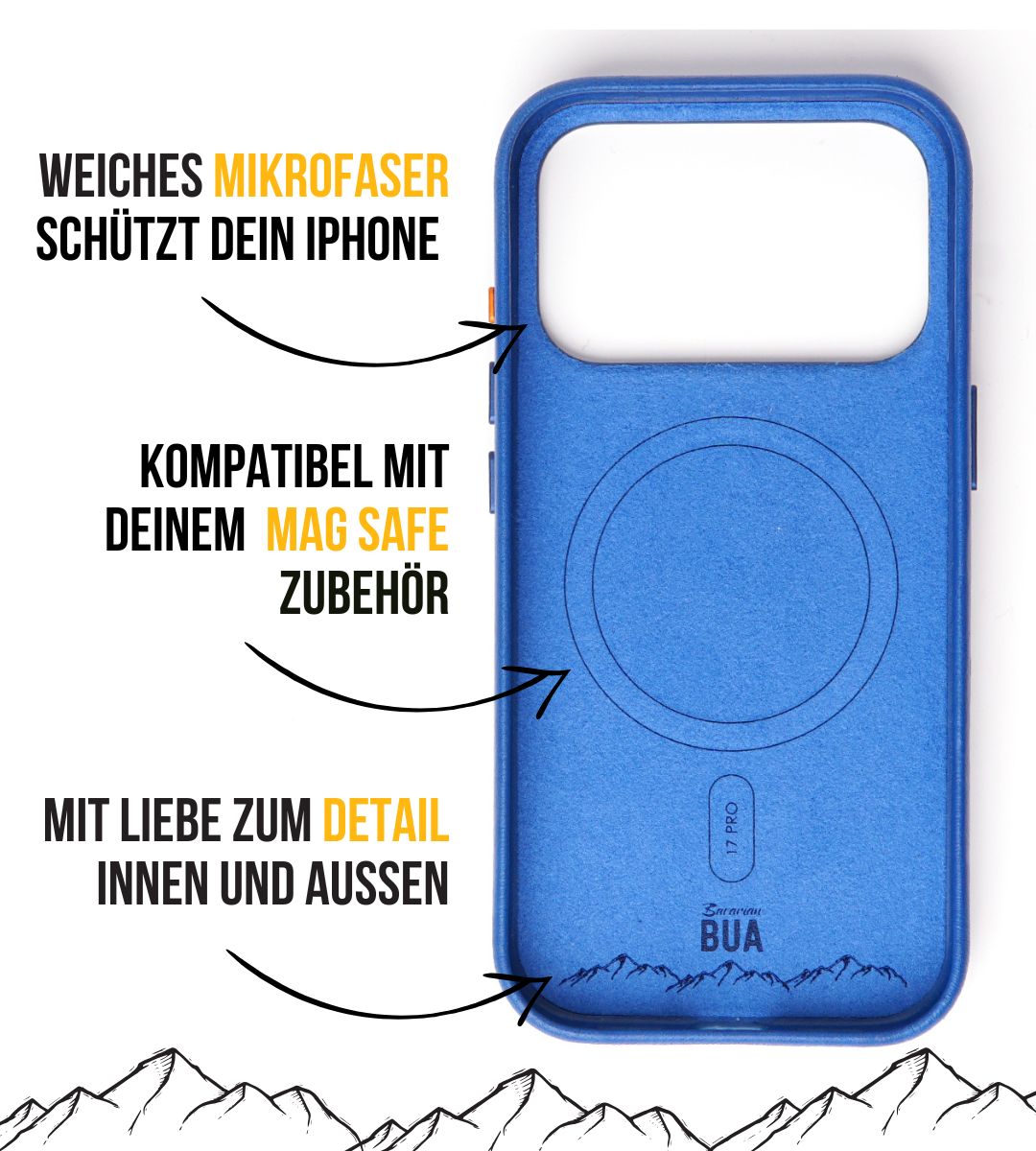 Leder Hülle für iPhone 17 mit MagSafe | Blau
