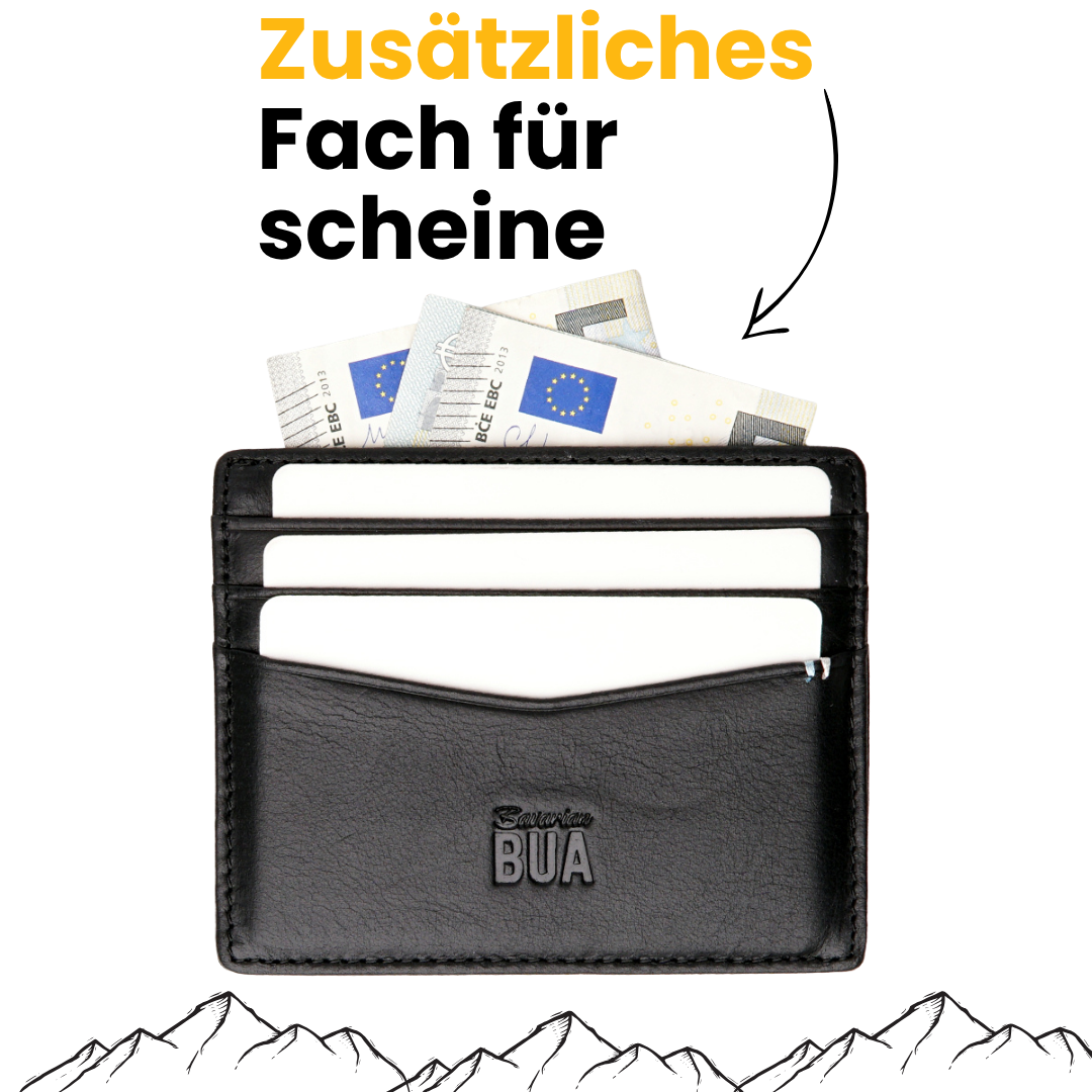 Schlankes Kartenetui aus Echtleder