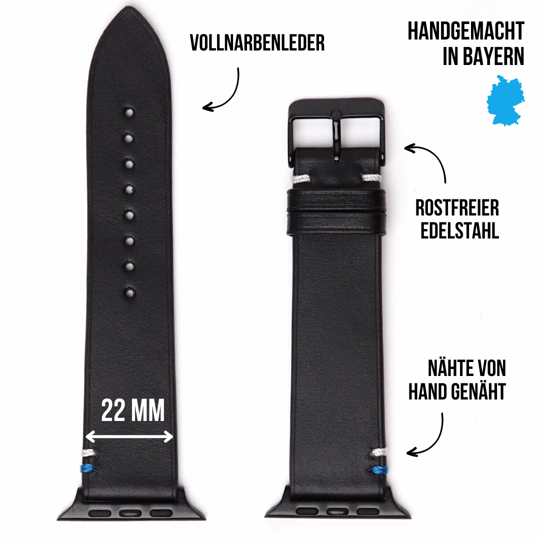 Weiches Lederband für Apple Watch aus Vollnarbenleder