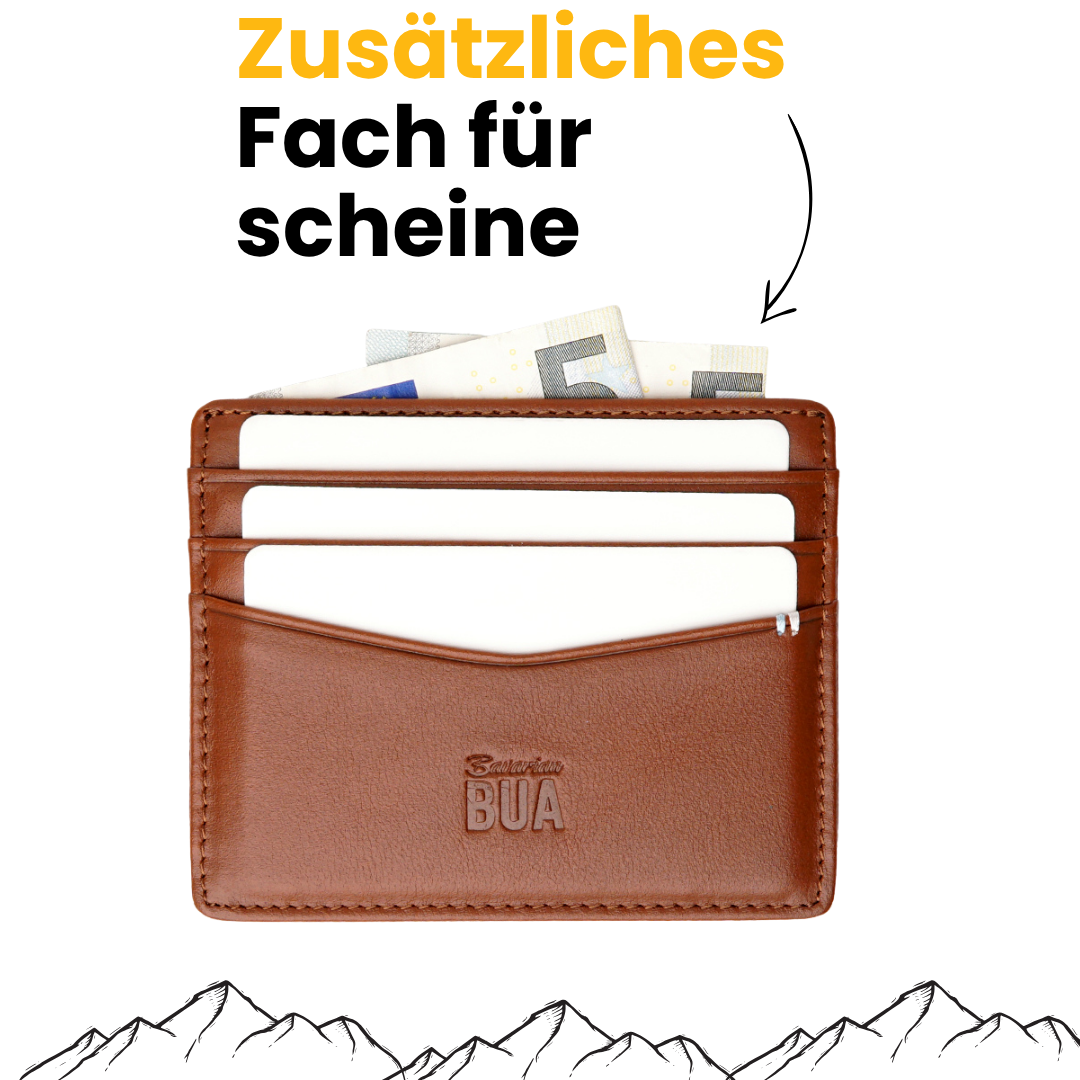 Schlankes Kartenetui aus Echtleder