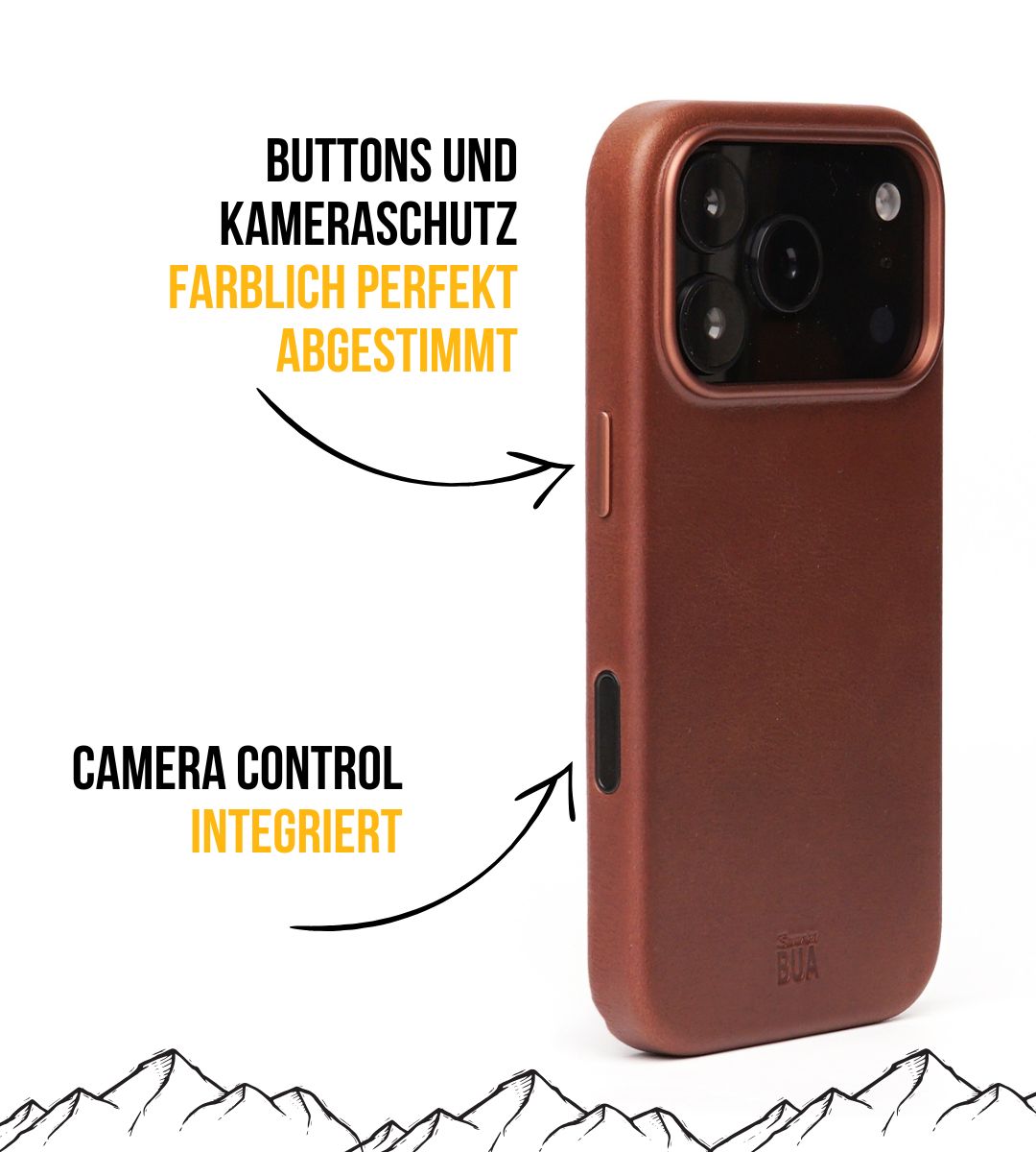 Leder Hülle für iPhone mit MagSafe | Braun