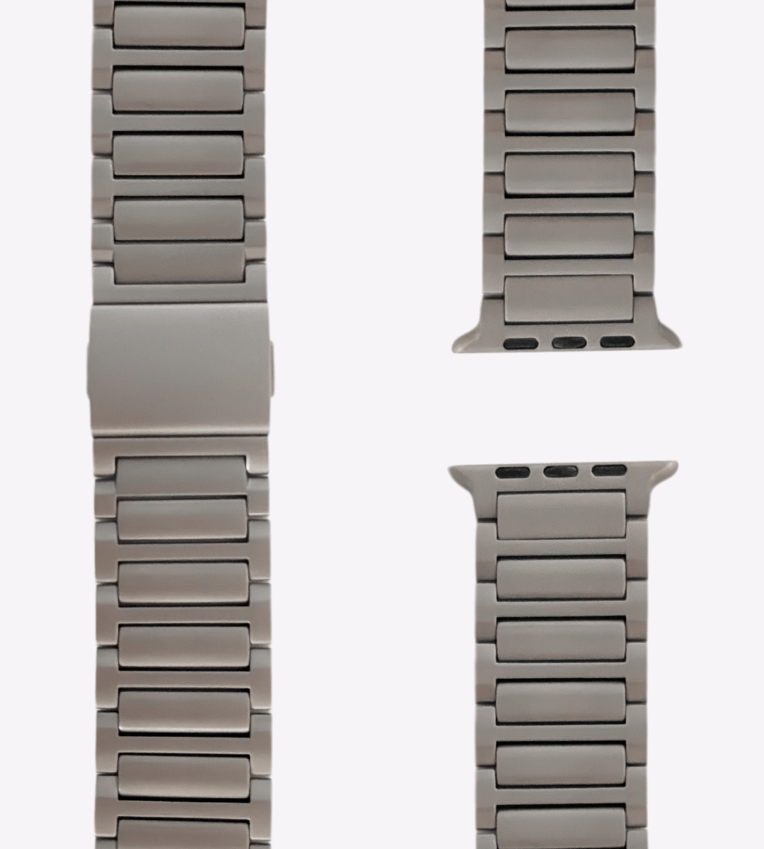 Set für Apple Watch Ultra | Titanband Magnet + Robustes Echtlederband Hellblau