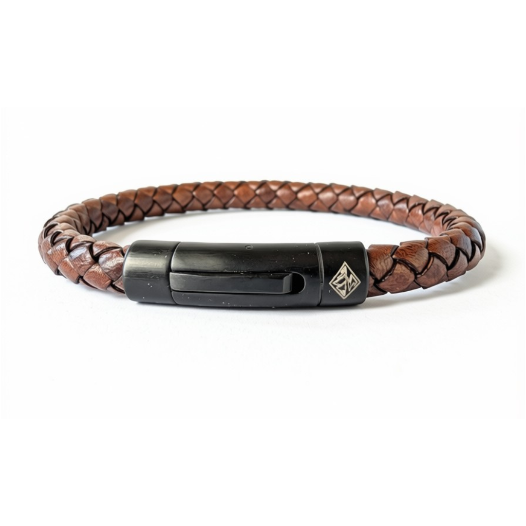Bavarian BUA Lederarmband Pur in Braun – Studioansicht