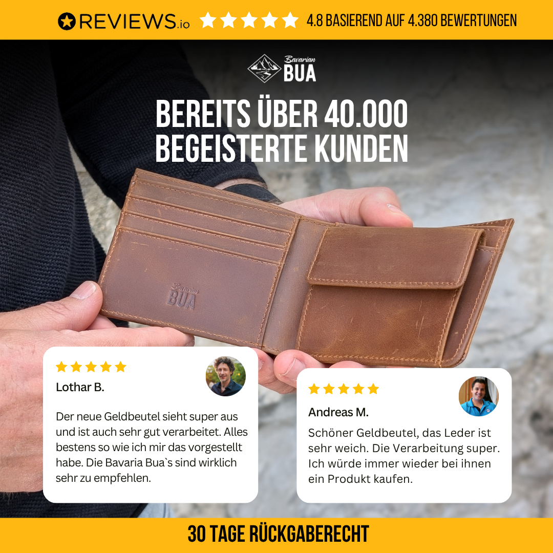 Geldbeutel aus Echtleder mit Münzfach