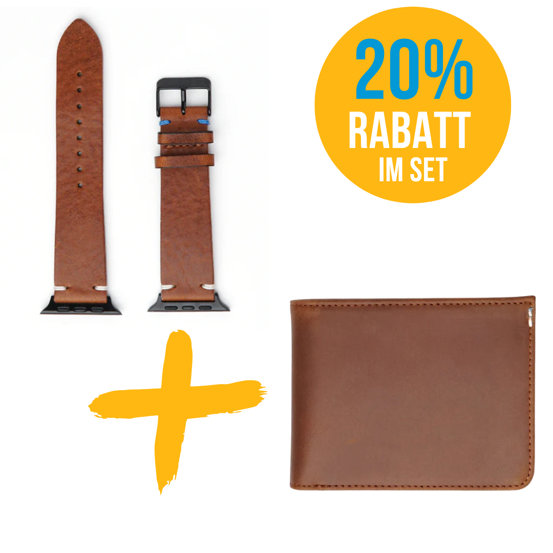 Set aus Rindleder Armband & Geldbeutel