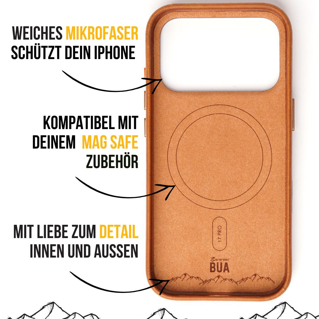 iPhone Hülle hellbraun innen