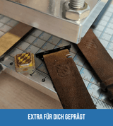 Apple Watch® Set Wildlederbandl | Mittelbraun Wappen + Geldbeutel
