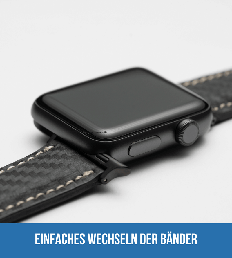 Apple Watch® Rindlederband | Carbon